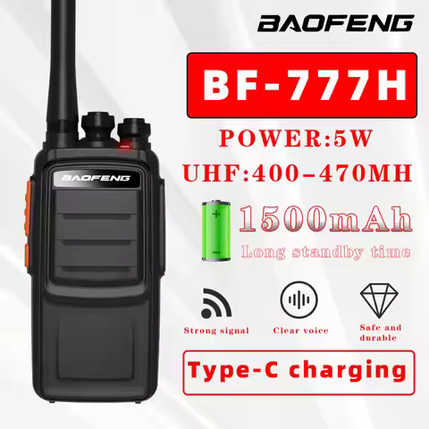 2PCS Baofeng Walkie Talkie BF-777H 16CH Professional Range 3-5km Two-Way Radio 400-470MHz Portable L