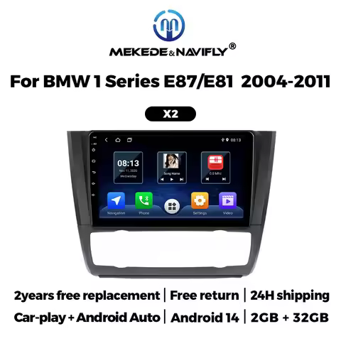 MEKEDE Android 14 Touch Screen for BMW 1 Series E81 E82 E87 E88 AT 2004 - 2011 Carplay WIFI Car Radi