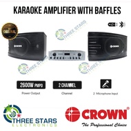 ◆▬2022 Crown BFA-826 2600W PMPO Karaoke Amplifier with Baffle Speaker Crown BFA-826 Karaoke Amplifie