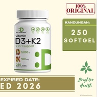 Deal Vitamin D3 5000IU + K2 100mcg (MK-4)(MK-7) Vitamin D3 5000 IU 250 Softgel