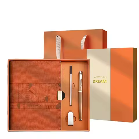 2025customized. PU leather notebook set promotional corporate with stylus pen and USB business custo