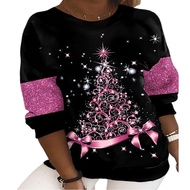 <![CDATA[Christmas Print Long-Sleeved Hoodie]]>