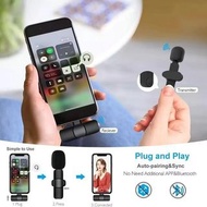 Wireless Lavalier Microphone Portable Audio Video Recording Mini Mic for iPhone Android Live Broadca