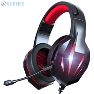 Wired Gaming Headset With Microphone Noise Reduction Earphones Extra Bass Support Wire Control Profe