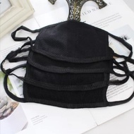 Ready Stock# RM1.50*20pcs ~2 Layer Washable Cotton Face Mask - Black Colour