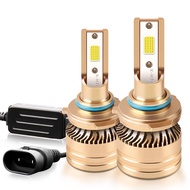 Roadsun 2ชิ้นหลอดไฟไฟหน้ารถ25000LM ไฟฉายคาดศีรษะ LED 150W 9005 6500K H10 HB3สีขาว COB 12V Canbus พัด
