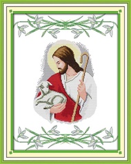 joy sunday Jesus and sheep Cross Stitch Kit, Embroidery Printed Canvas, 14ct 11ct count print canvas cross stitches needlework embroidery DIY handmade, For Sewing And Home Decoration Crafts, Paintings