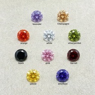 Diamond Cubic Zirconia Gemstone 6.00 / 7.00 / 8.00 mm CZ Round Color Zircon Per Grain