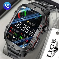 LIGE Sports Smart Watch Men Waterproof Bluetooth Call Health Monitoring 100+ Sports Men Smart Watch+