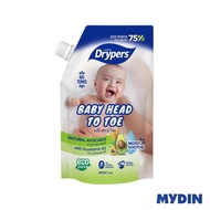 Drypers Baby Head To Toe Refill (450ml) - 5 Variants