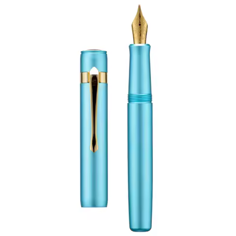 Sky Blue Hongdian M2 Fountain Pen Aluminum Alloy Limited Customization Color EF/F/M/Bent/Long Knife 