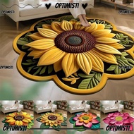 OPTIMISTI8E Sunflower Carpet, Absorbent Non-slip Sunflower Mat, Durable 60x60cm Special-shaped Soft 