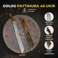 Jawara Pisau | Golsem Golok Kebun Sembelih Pattimura Ukir 40cm Baja Per Multifungsi Tebas Kayu Bambu