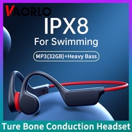 VAORLO Bone Conduction Earphones Bluetooth Wireless IPX8 Waterproof MP3 Player Hifi Ear-hook Headphone With Mic Headset For Swimming