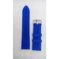 24mm blue rubber watch strap