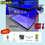 Aquarium Kaca Tebal 15 inch Combo Set Fish Tank