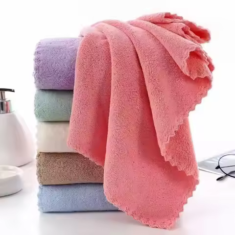 1/2PCS Colored Coral Velvet Towels High Absorbency Soft Velvet Towels Gentle Skin Bathroom Toiletrie