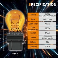 3157A(amber) Bulbs 20 Pack,12V 3047 3057 3157LL 3157K 3457 3757 4057 4157 Miniature Bulb Mini Bulb,B