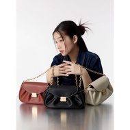 SAIME 真皮壓釦抓皺兩用包 Leather Crossbody Bag