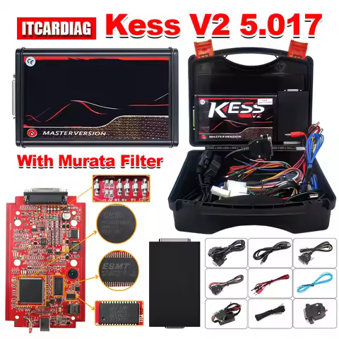 Kess V2 V5.017 ECU Programmer EU Red PCB Online Unlimited Ksuit V2 SW V2.8 with Murata Filter ECU Ch