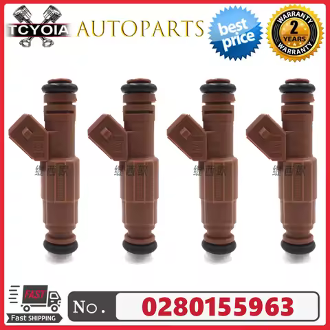 4pcs/lot Fuel Injectors 0280155963 988F-FA For Ford Brazil FOCUS 1.8 2.0 16V 2000~2004 MONDEO 2.0i 1