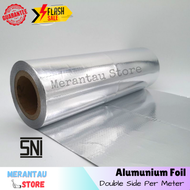 Alumunium Foil Anti Panas Atap Bolak Balik Double Side Untuk Media Tanam Hydroponik Rakit Apung Insulasi Atap Peredam Panas 2 Muka Per Meter 2 Sisi Aluminium Wooven Metalizing