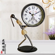 Jam Peribadi Hiasan Seni Besi Kreatif Artistik Jam Antik Senyap Ruang Tamu Fesyen Jam Meja Retro Ero