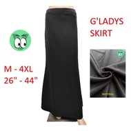 .PLUS SIZE G'LADYS Women Stretchable Scuba Formal Office Skirt M-4XL 4011 (BLACK)