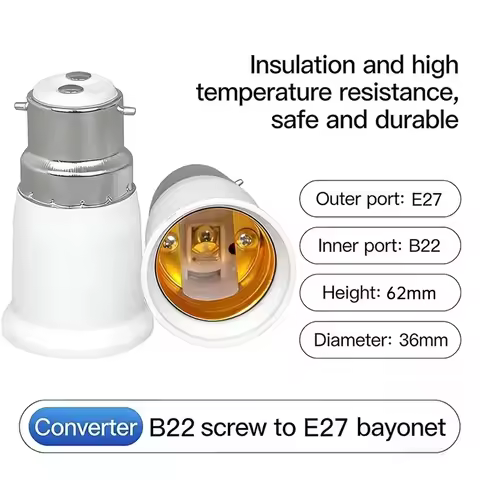 B22 To E27 Fireproof Bulb Socket Adapter Bulb Converter Bracket Household Lamp Holder Lighting Parts