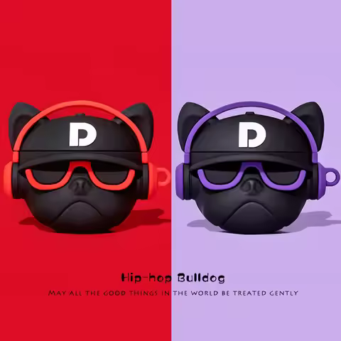 3D Bulldog Cover for AirPods 4 2024 Cartoon Cute Earphone Protective Charging Case for AirPods Pro 2