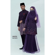 (KURUNG AMAYRA) SET NIKAH/TUNANG | COUPLE SET | KURUNG MODEN AMAYRA+BAJU MELAYU -DARK PURPLE-