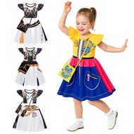 demon slayer cosplay baju  kpop demon hunter cosplay kids costume  Demon Slayer Printed Ruffle Sleev