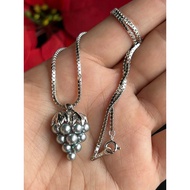 Necklace set with platinum-plated silver pendant, siliver925 silk chain, 1.4 mm long, 42.5 cm silive