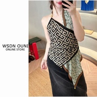 Readystock [Sunscreen Variety Magnetic Buckle Square Scarf] 68 * 68 Magnetic Buckle Silk Scarf Femal