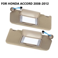 For Honda Accord 2008 2009 2010-2012 Beige Car Front Sun Visor Sunshade Sunshield With Light Makeup 