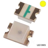 [100 Pieces]- Yellow LED 0805 Transparent SMD Stickers Smart Components
