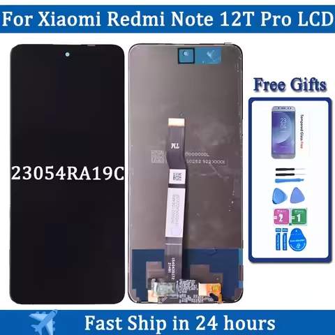 6.6'' For Xiaomi Redmi Note 12T Pro 23054RA19C LCD Display Screen Frame Touch Panel Digitizer For Re
