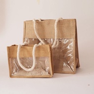 Transparent canvas bag - vintage canvas bag