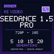 Seedance 1.5 Pro AI Video Generator Pass Digital 720p 10s | 5-20 Generations | Text Image to Video