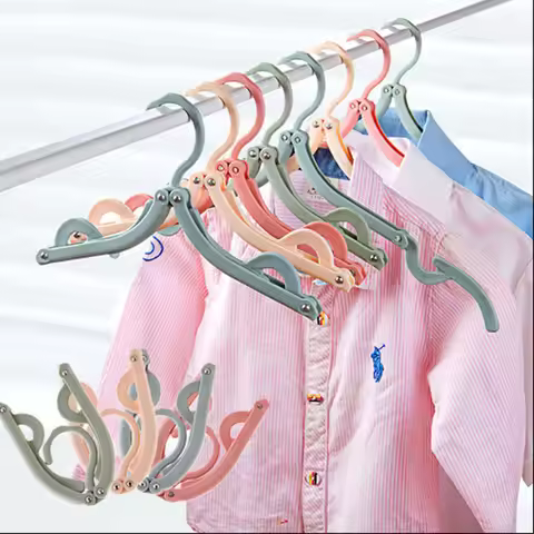 Portable Clothes Hanger Travel Hanger Folding Cloth Hanger Closet Organizer Hanger For Clothes Dryin