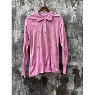 Thick floral embroidered polo neck t-shirt frs, T4019