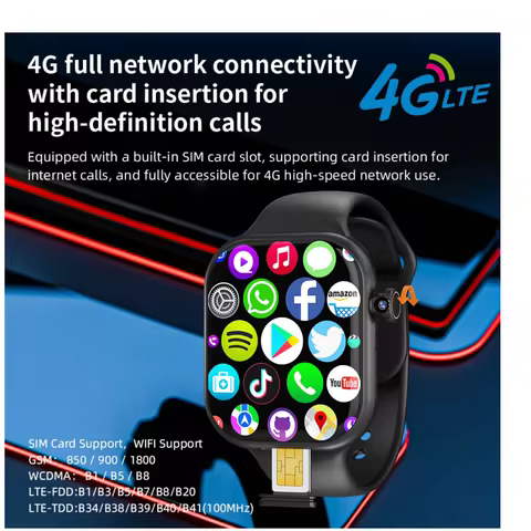 Original VP29 Smart Watch 2.29inch Android 10.0 5G LTE Smartwatch With 180° Rotary Camera GPS whatsa