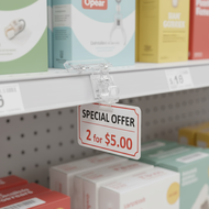 Double-Ended Swivel Clip for Clear POP Advertisements