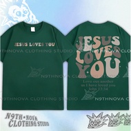 24h shipping N9THNOVA Jesus Loves You Street Style High-quality Unisex Casual T-shirt 4