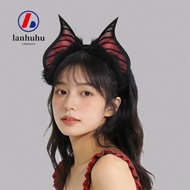 LANHUHU Bat Ears Headband, Soft Faux Fur Animal Headdress Cosplay, Gothic Handmade Realistic Furry F