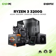 EasyPC | AMD Ryzen 5 5600 RTX 3050 PC Set Gaming Computer Set Desktop 8GB DDR4 500GB NVMe A520M 650W