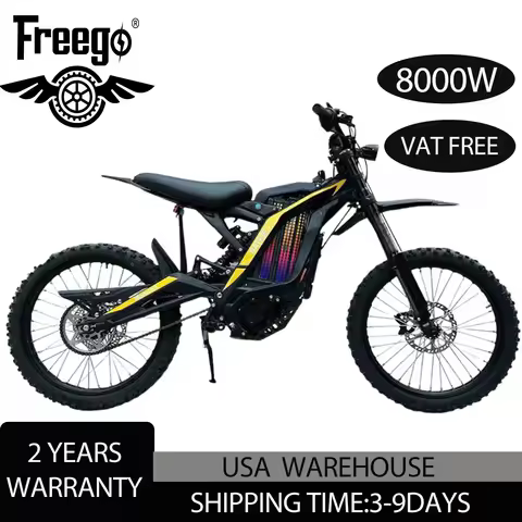 Freego Electric Dirt Bike 8000W 72V 30AH Battery N1 Off Road Electric Motorcycle 19" Fat Tire Full S