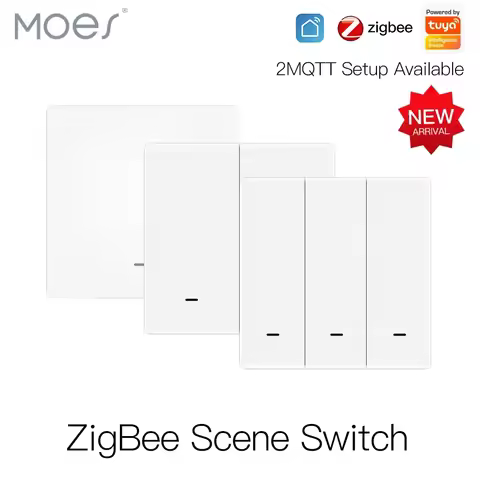 MOES Tuya ZigBee Wireless 9 Scene Switch Push Button Battery Powered Transmitter Smart Life App Auto