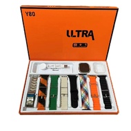 Shop5780521 Store Y80 ultra Smart Watch BT Call heartrate monitor with 8 straps+1 smartwatches+ wire