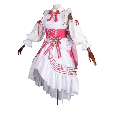 CyMikuu SNOW Strawberry MIKU Cosplay Costume Wig Anime Women Lovely Lolita Dress Game 15th Anniversa
